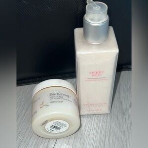 Bath & Body Works Sweet Pea Shimmer Lotion 6.7oz + Body Scrub Discontinued